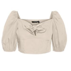 Vero Moda 2/4 Woven Organic Cotton Crop Top